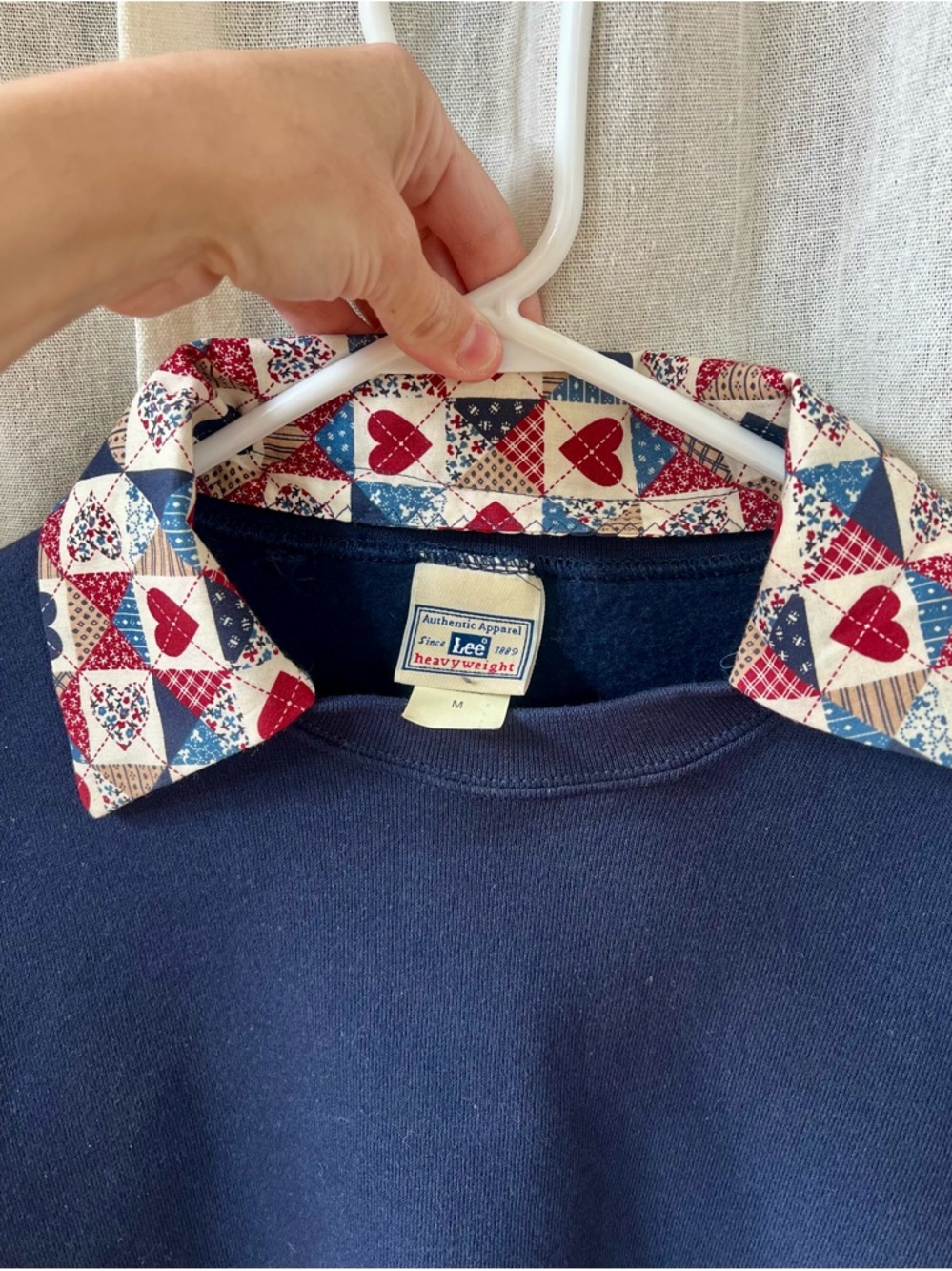 New Vintage Lee Quilt Pattern Detail Sweatshirt - Picture 4 of 6